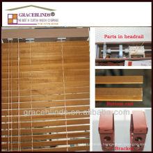 1.5 inch UV coating solid wood slats ladder string cord tilter high profile metal headrail 35mm basswood venetian blinds